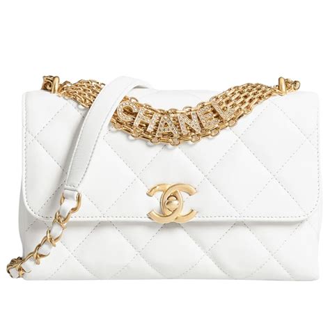 chanel white bag new|White Chanel crossbody bag.